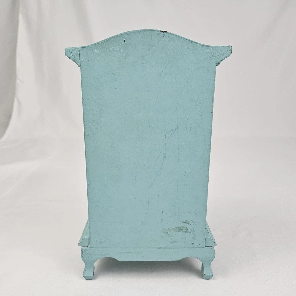 Jewelry Cabinet Armoire Door W/ Shelf Storage Painted Distressed Wood Victorian